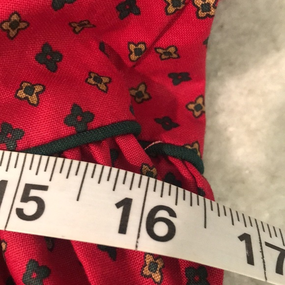 80s Girls Dress Size 14 Red Large Collar  Made in USA Church School Modest Party - Picture 8 of 9